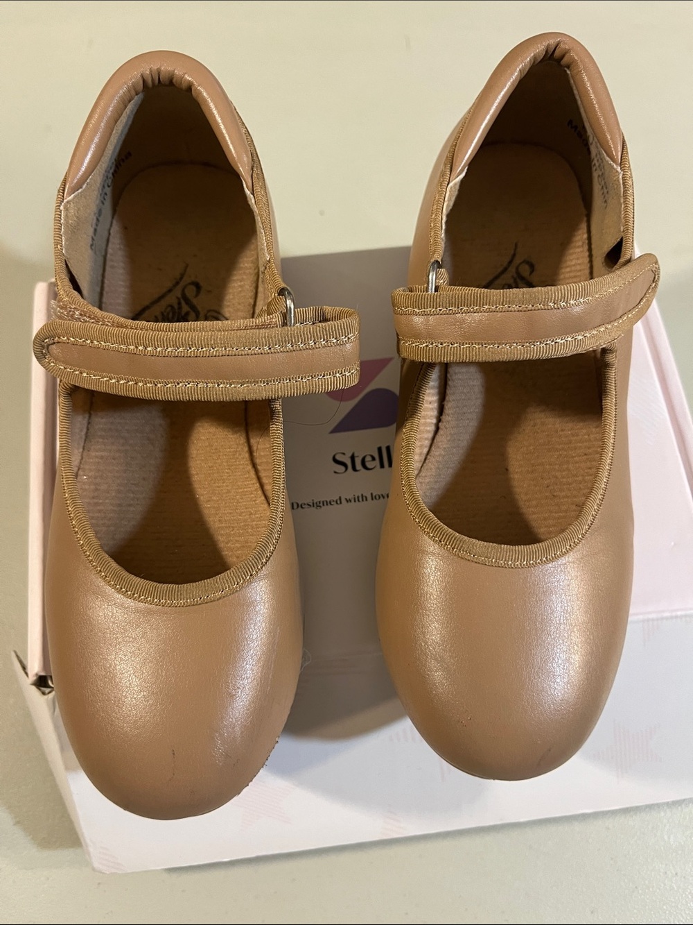 Elle Girls' Mary Jane Dance Shoes in Tan